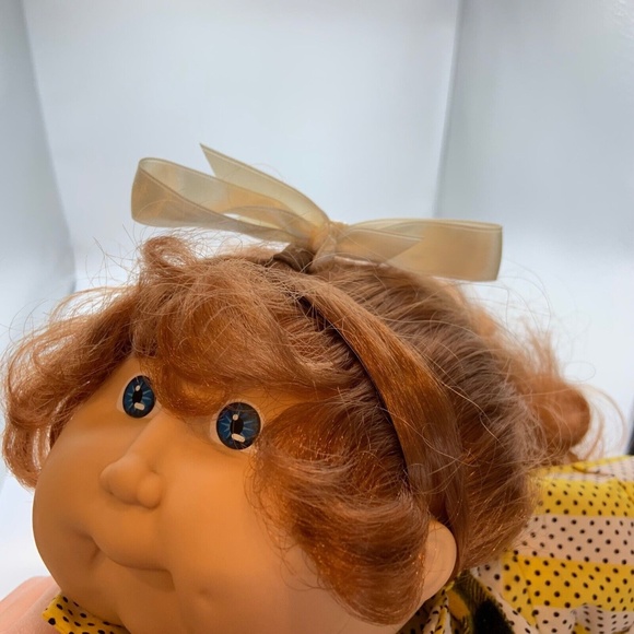 Vintage Cabbage Patch Kids Red Head & Blue Eyed Girl Original Plaid Outfit - Picture 11 of 16